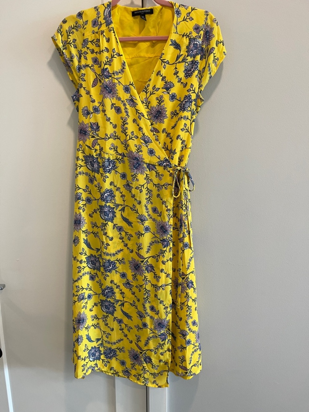Yellow Floral Wrap Dress